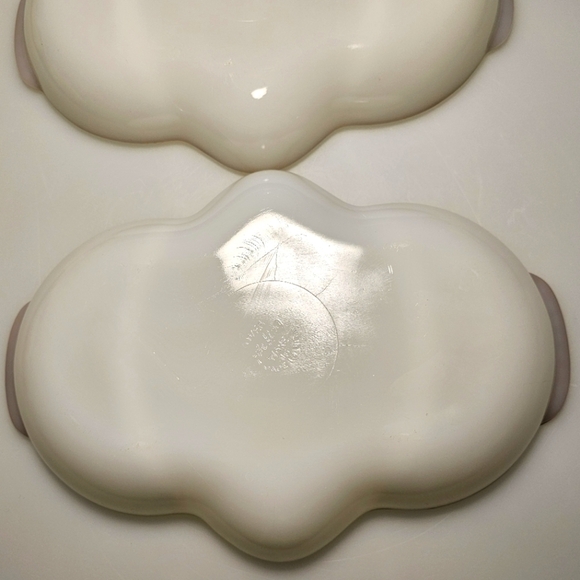 Vintage Anchor Hocking Fire King Milk Glass Relish Tray w/ Gold Beaded Trim (2) - Picture 11 of 13